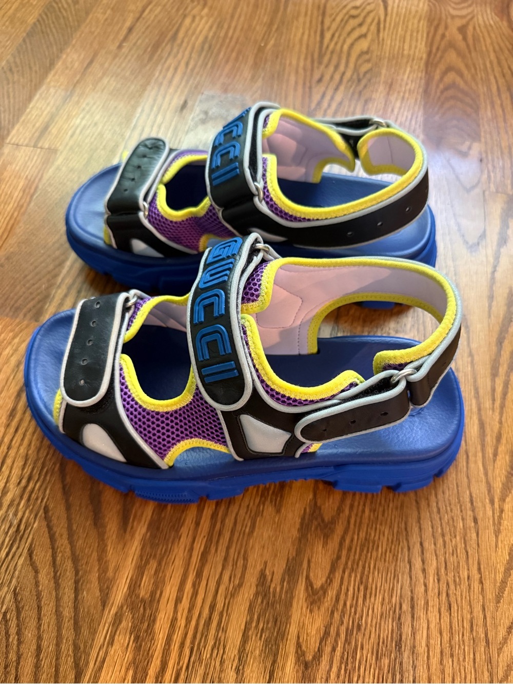 Gucci Blue, Purple & Yellow Kids Sandals